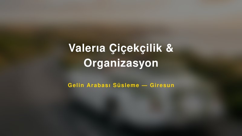 Valerıa Çiçekçilik & Organizasyon — Giresun Kır Düğünü Mekanı Rehberi