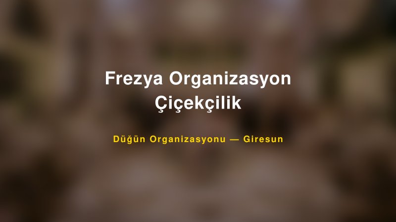 Frezya Organizasyon Çiçekçilik — Giresun Kır Düğünü Mekanı Rehberi